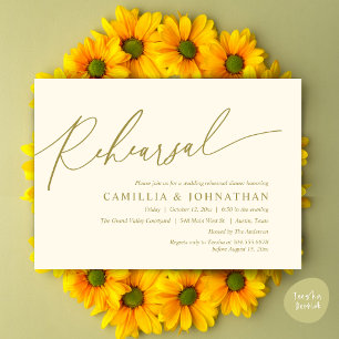 Modern Romantic Wedding Rehearsal Dinner Invitation