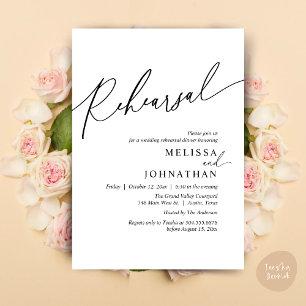 Modern Romantic Wedding Rehearsal Dinner Invitation