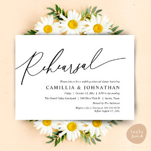 Modern Romantic Wedding Rehearsal Dinner Invitation