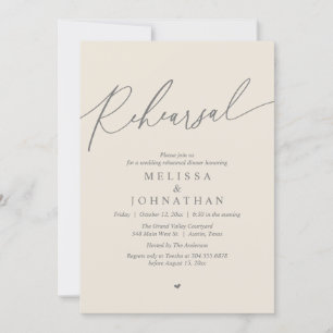 Modern Romantic Wedding Rehearsal Dinner Invitation