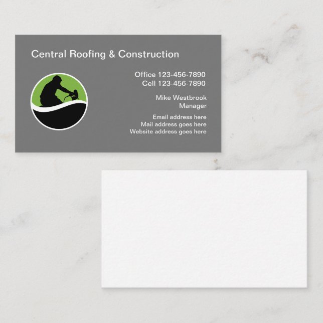 Modern Roofing Home Services Business Card (Front/Back)