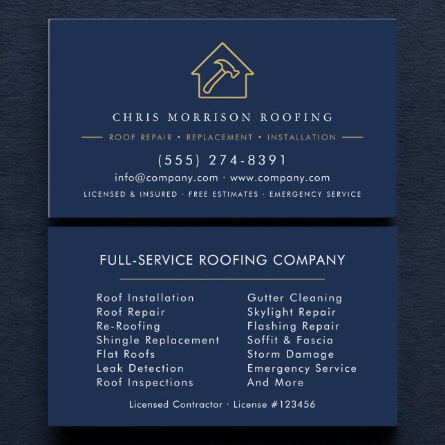 Modern Roofing Roofer Company Business Card (Creator Uploaded)