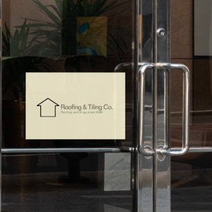 Modern Roofing Tiles Company Logo  Window Cling