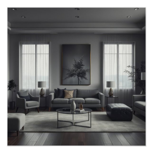 Modern Room Interior Design Poster (Front)