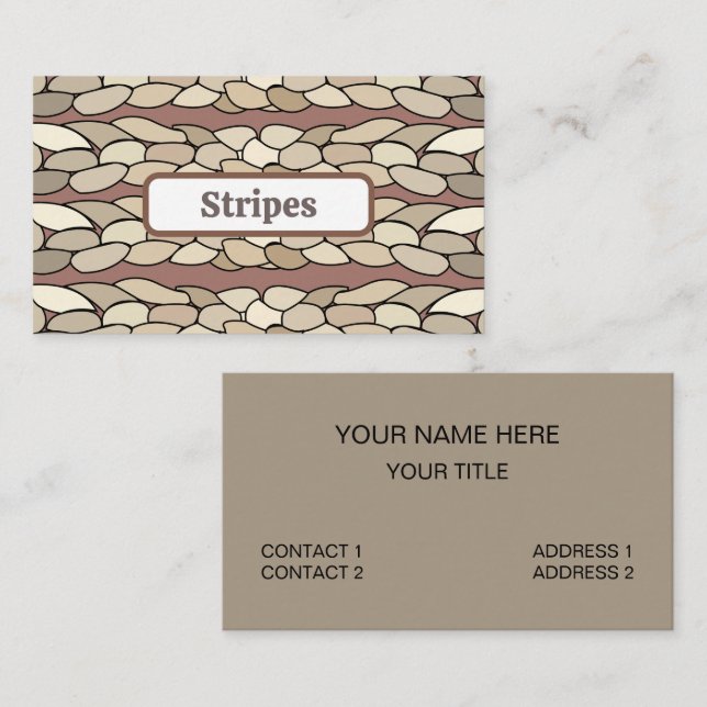 Modern Rope Stripes Business Card (Front/Back)