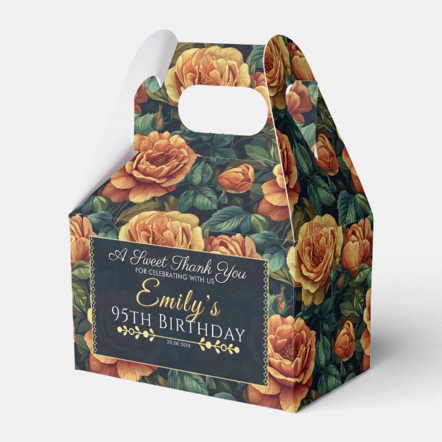 Modern Rose Birthday Favour Box For Candy Gifts (Front Side)