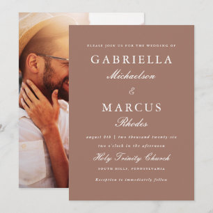 Modern Rose Blush Photo Wedding Invitation