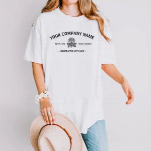 Modern Rose   Business Name Company Black White T-Shirt