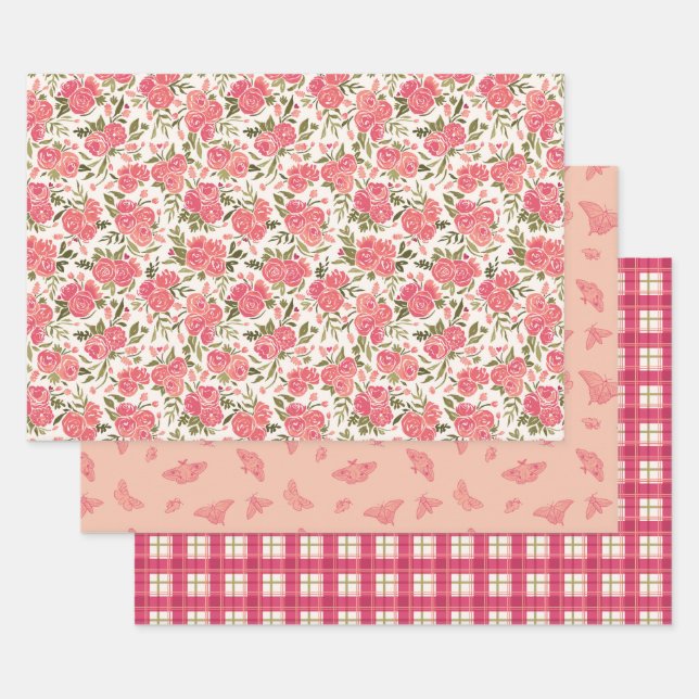 Modern Rose Garden Gift Wrap Set (Set)
