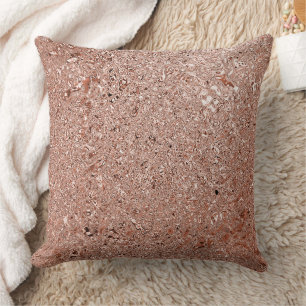 Modern Rose Gold Abstract Metallic Texture Cushion