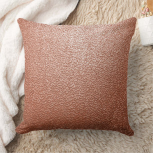 Modern Rose Gold Abstract Metallic Texture Cushion