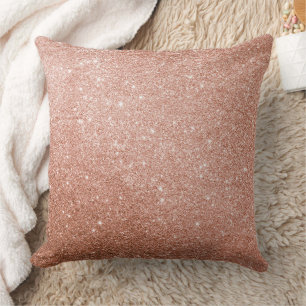 Modern Rose Gold Abstract Metallic Texture Cushion