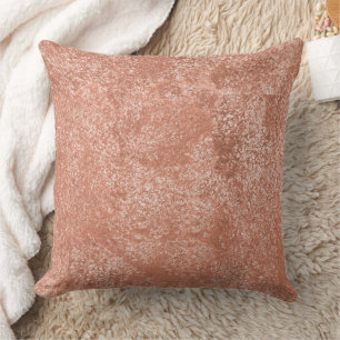 Modern Rose Gold Abstract Metallic Texture Cushion
