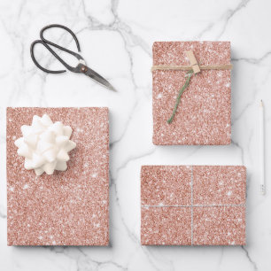 Modern Rose Gold Abstract Metallic Texture Wrapping Paper Sheet