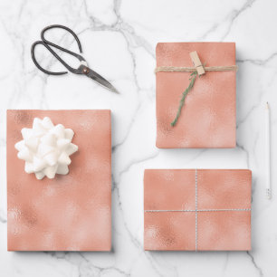 Modern Rose Gold Abstract Metallic Texture Wrapping Paper Sheet