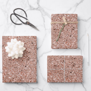Modern Rose Gold Abstract Metallic Texture Wrapping Paper Sheet