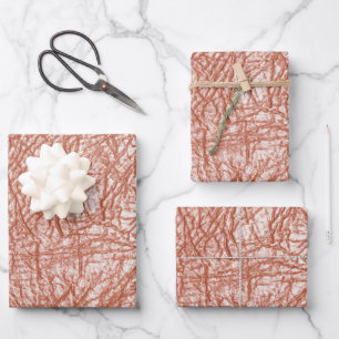 Modern Rose Gold Abstract Metallic Texture Wrapping Paper Sheet
