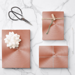 Modern Rose Gold Abstract Metallic Texture Wrapping Paper Sheet