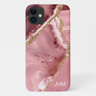 Modern Rose Gold Agate iPhone 11 Case