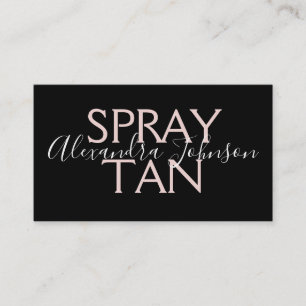 Modern Rose Gold and Black Spray Tan Business Card