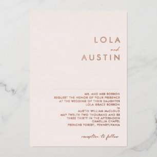 Modern   Rose Gold Blush Traditional Wedding Real