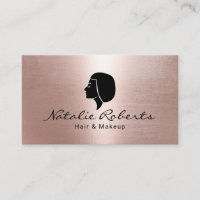 Modern Rose Gold Bob Hair Logo Beauty Salon