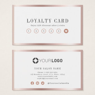 Modern rose gold border business loyalty card