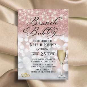 Modern Rose Gold Brunch & Bubbly Bridal Shower Invitation