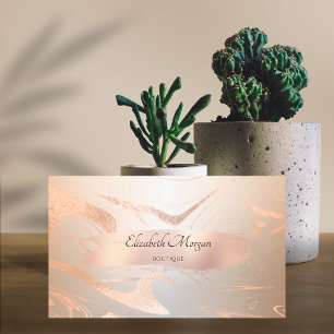 Modern Rose Gold Brush Stroke Business Card