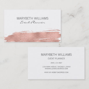 Modern Rose Gold Brushstroke Business Card