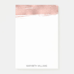 Modern Rose Gold Brushstroke Post-it Notes