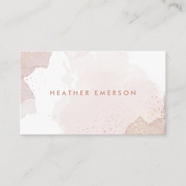 Modern Rose Gold Business Card (Front)