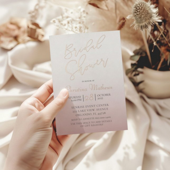 Modern  Rose Gold Calligraphy Bridal Shower  (Creator Uploaded)