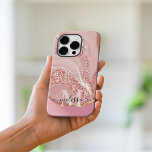 Modern Rose Gold Chic Glitter Monogram iPhone 15 Pro Max Case<br><div class="desc">Modern Rose Gold Chic Glitter Monogram iPhone Case</div>