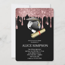 Modern Rose Gold Chic Minimalist Photo Graduation