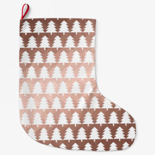 Modern rose gold christmas tree holidays chic wrap large christmas stocking