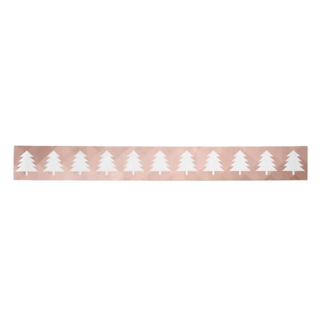 Modern rose gold christmas tree holidays luxury satin ribbon (Front)