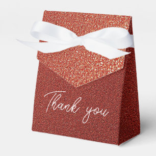 Modern Rose Gold Copper Glitter Sweet 16 Birthday Favour Box