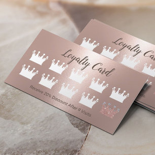 Modern Rose Gold Crowns Beauty Salon Spa Loyalty