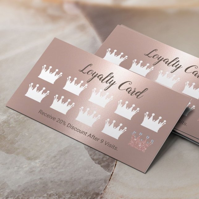 Modern Rose Gold Crowns Beauty Salon Spa Loyalty (Creator Uploaded)
