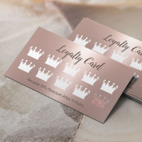 Modern Rose Gold Crowns Beauty Salon Spa Loyalty