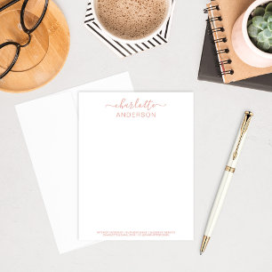 Modern Rose Gold Custom Calligraphy Name Business Card