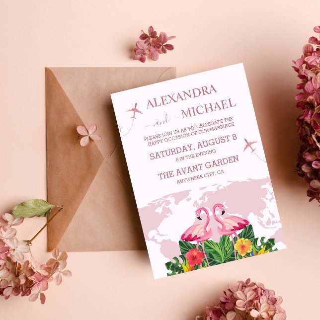 Modern Rose Gold Destination Passport Wedding Invi Invitation (Creator Uploaded)