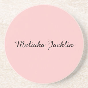 Modern Rose Gold Elegant Personalised Name Coaster