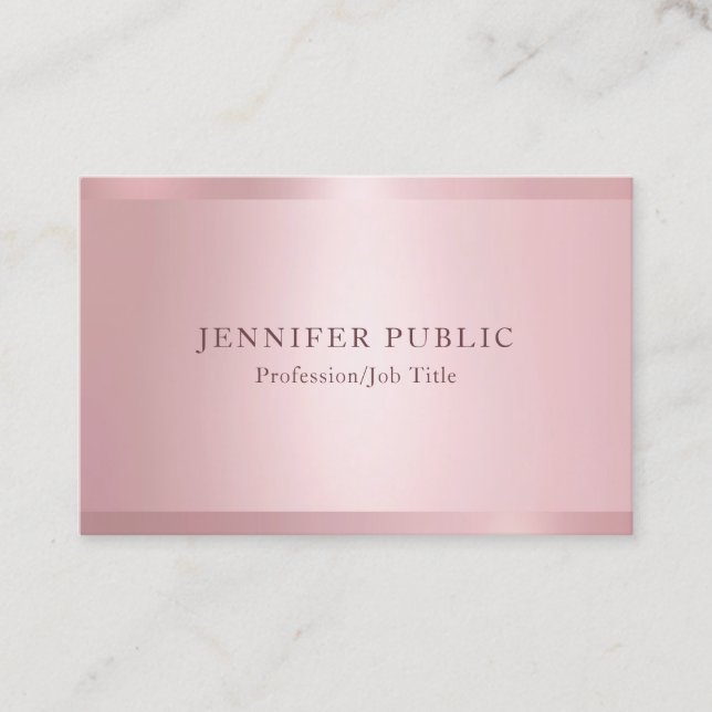 Modern Rose Gold Elegant Professional Template Business Card (Front)
