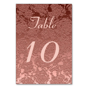 Modern Rose Gold Elegant Wedding Table Number