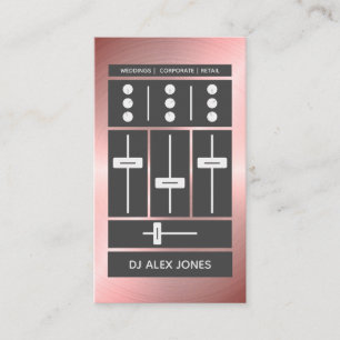 Modern Rose Gold Faux DJ   Cool Business Card