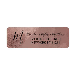 Modern Rose Gold Faux Foil Triangle Address