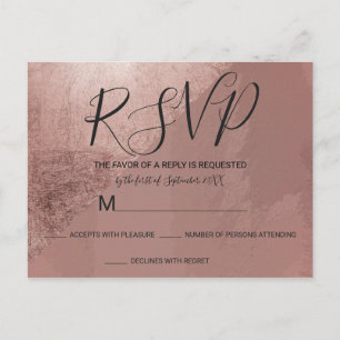 Modern Rose Gold Faux Foil Triangle RSVPs Invitation Postcard