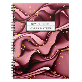 Modern Rose Gold Faux Glitter Name Personalised Notebook